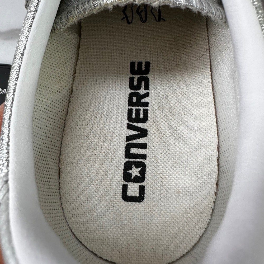 Converse All Star Chuck Taylor Silver Metallic Low Top Sneakers Size 6.5 Comfot‎ - Picture 10 of 12